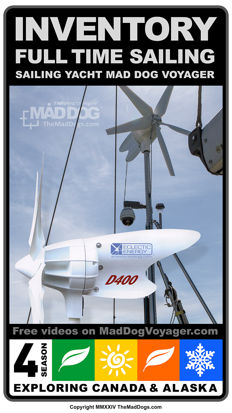 Eclectic D400 Windmill on our sailing yacht Mad Dog Voyager